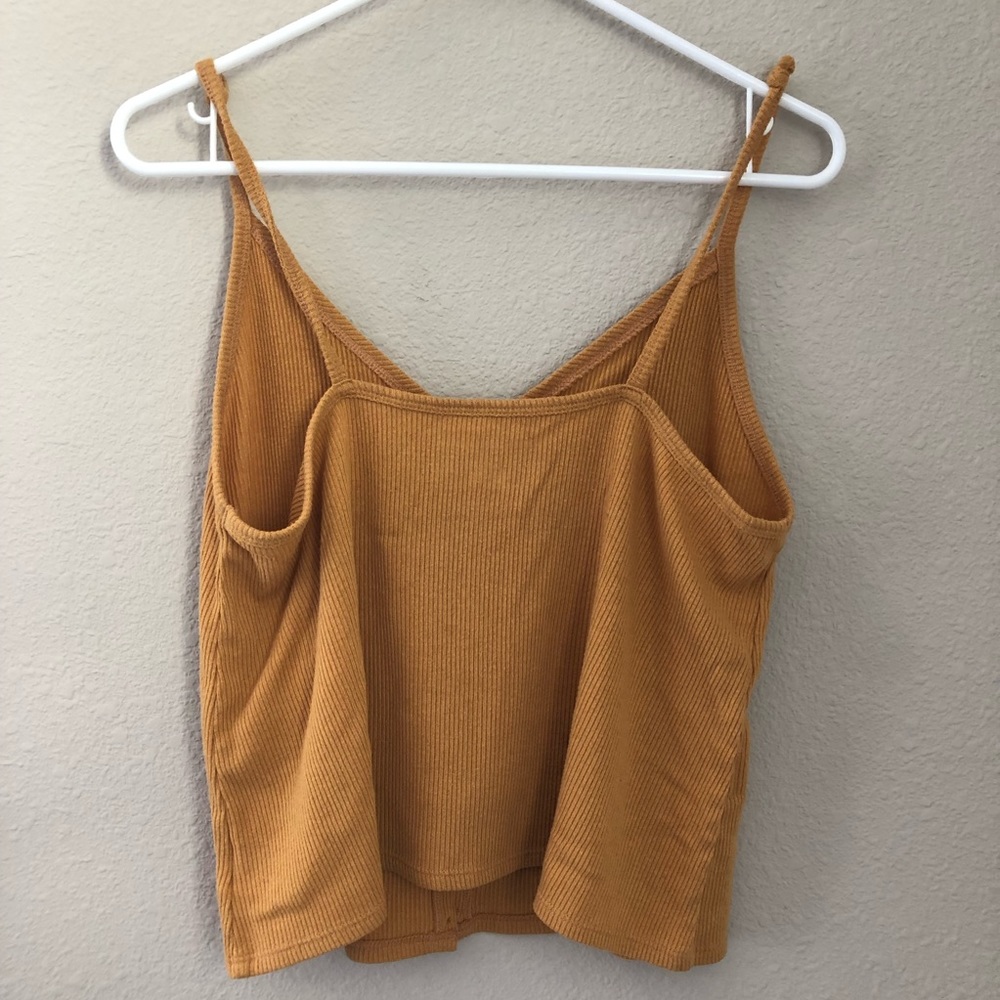 American Eagle Mustard Yellow Ribbed Crop Top - Picture 5 of 5